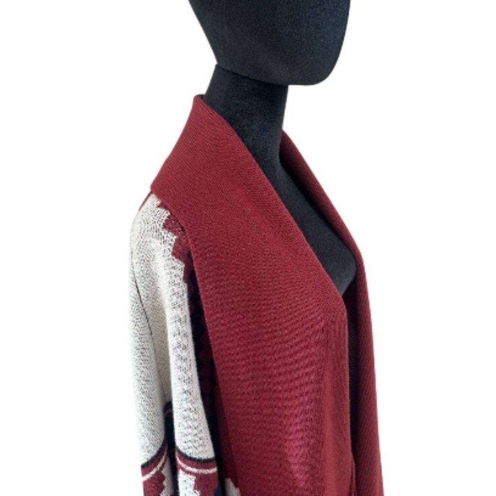 Authentic L’AGENCE Austin Jacquard Cape in Red Aztec | Size XXS - Picture 4 of 12